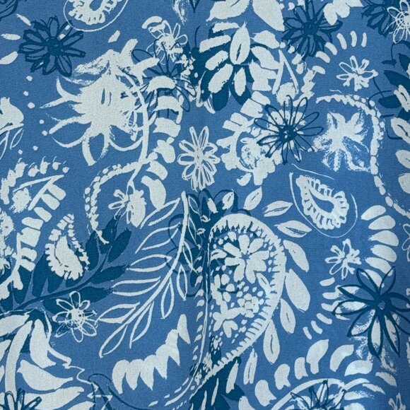 The Pioneer Woman XXL Paisley Lace Up Peasant Blouse Long Sleeve Blue White New - Picture 8 of 12